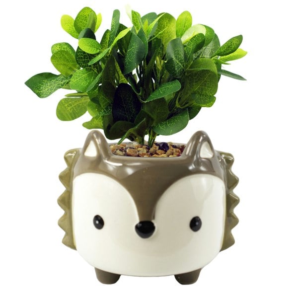 Leaf 10cm Ceramic Grey Fox Planter