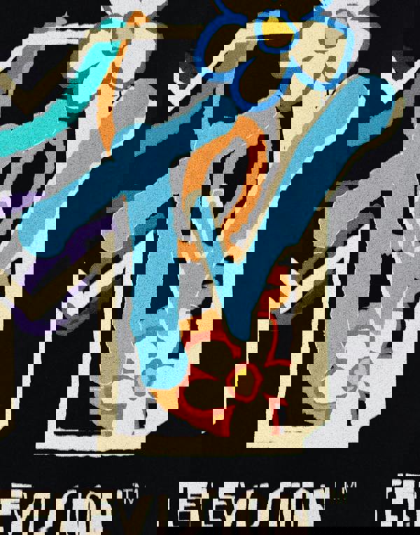 MTV Unisex Black Flowers Short Sleeved T-Shirt