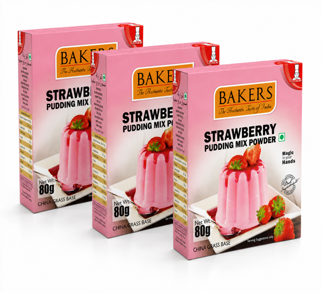 Bakers Strawberry Pudding Mix Powder Instant Dessert 80g