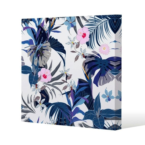 Benjamin Tate Design Winter Tropical Slim Style Canvas Print  40x40cm , 15mm Slim Real wood.