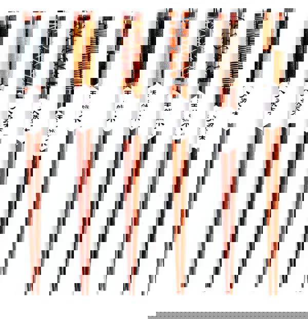 Anygleam Brown 6pairs Wooden Chopsticks Reusable Kitchen Tableware