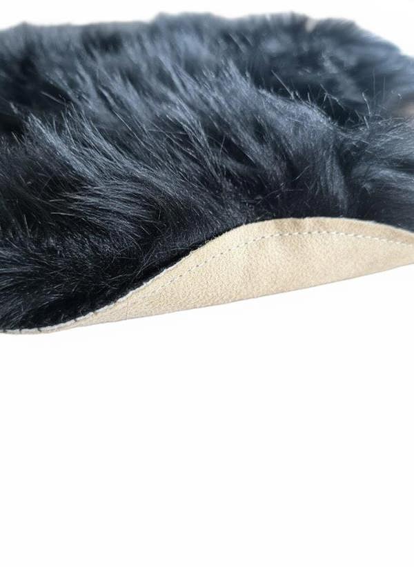 Faux Rabbit Fur Rug Black 60x90cm