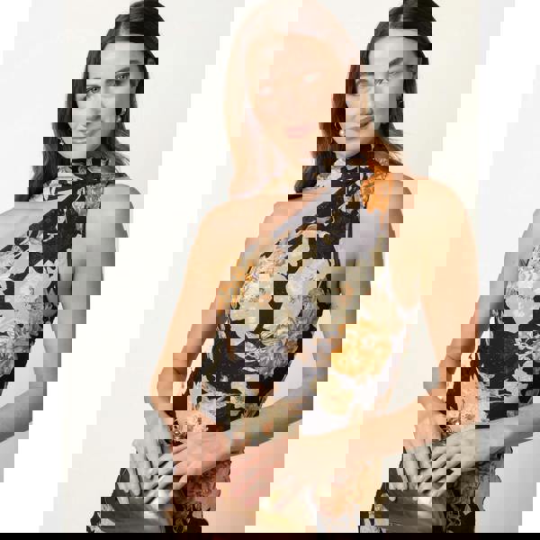 Blue Vanilla Luxe One Shoulder Scarf Dress