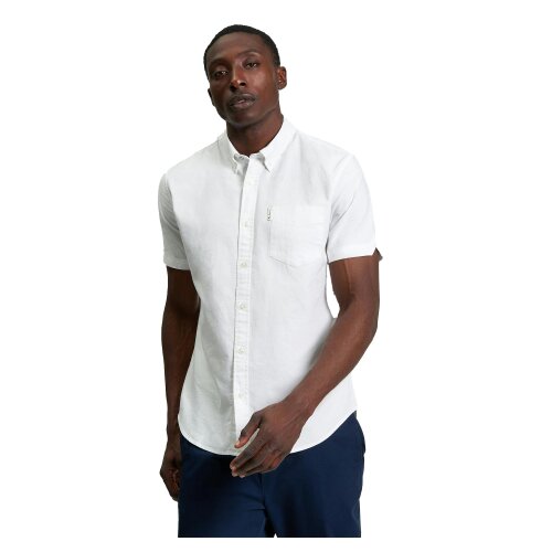 Ben Sherman Mens Signature Oxford Short-Sleeved Shirt - White