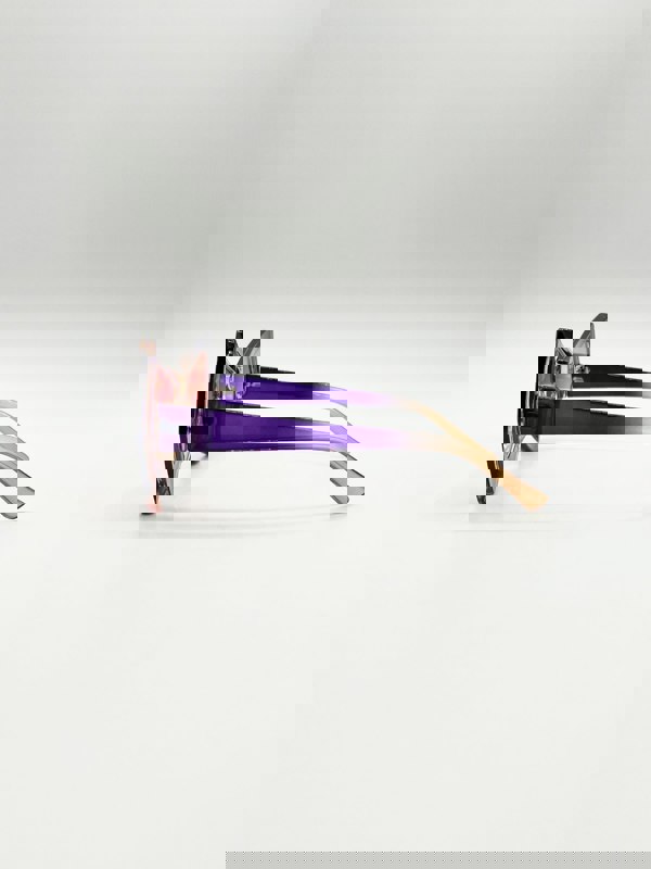 SVNX 2 Tone Angular Sunglasses in Purple