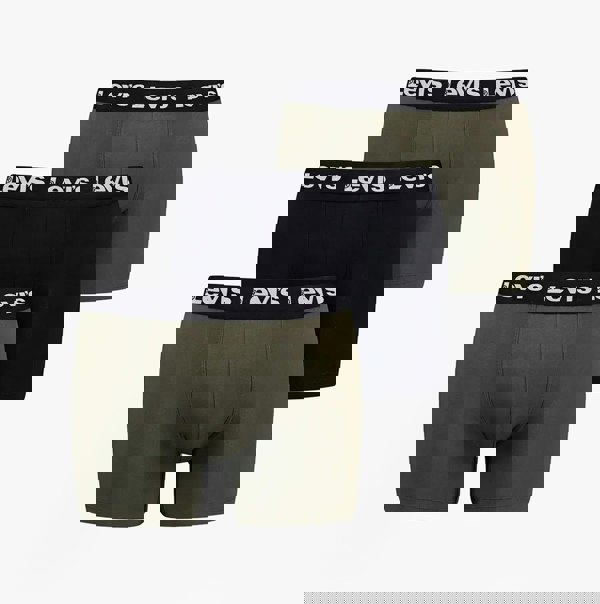 Levi's REPEAT LOGO Mens 3-Pack Trunks Khaki Combo