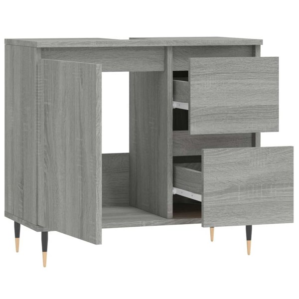 Berkfield Bathroom Cabinet Grey Sonoma 65x33x60 cm Engineered Wood