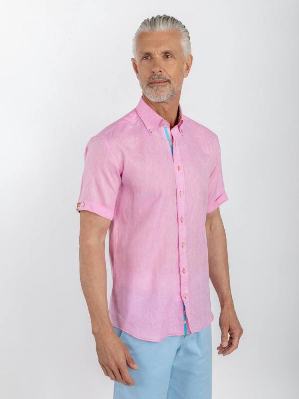 PURE LINEN SUMMER SHORT SLEEVE SHIRT - Claudio Lugli Shirts