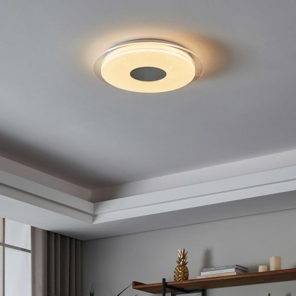 EGLO Lanciano-Z Smart White Steel Flush Ceiling Light