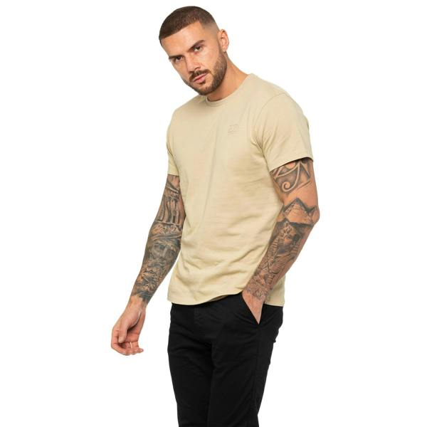Enzo Mens Crew Neck T-Shirt - Stone