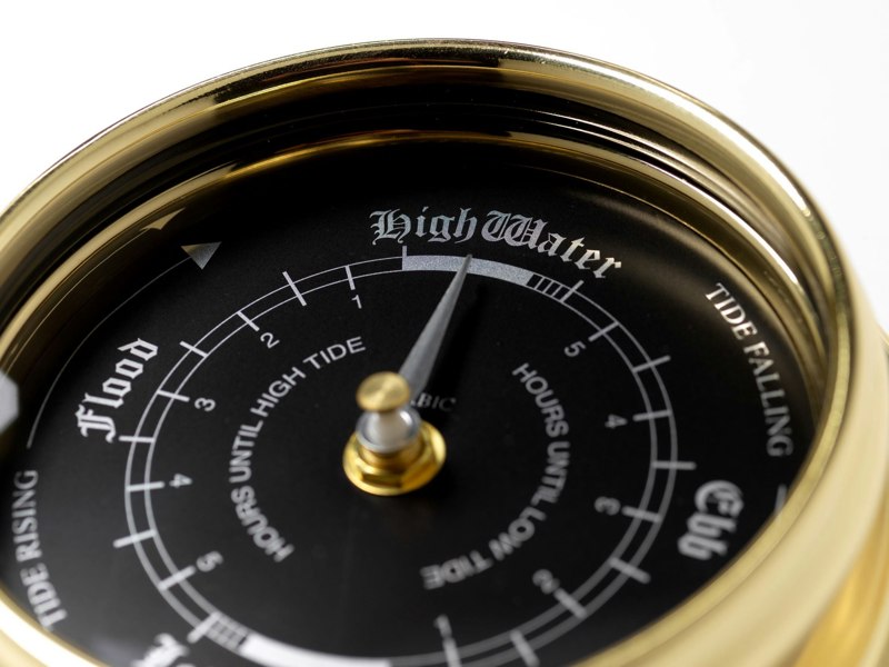 Handmade Prestige Tide Clock in Solid Brass With a Jet Black Dial. - TABIC CLOCKS