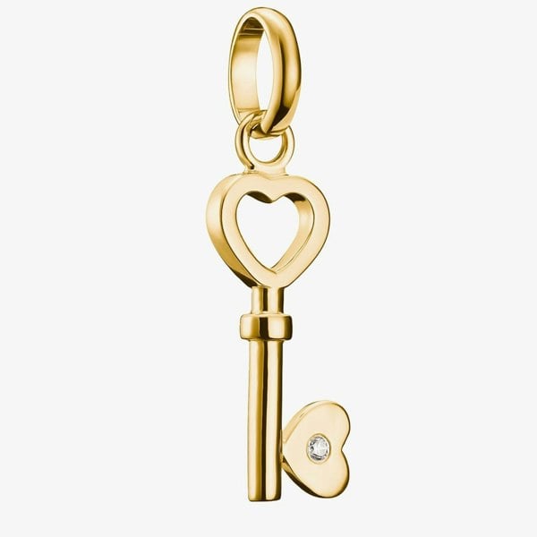 THOMAS SABO Charm Club Connect Gold Plated Heart Key Charm CC1241-414-14