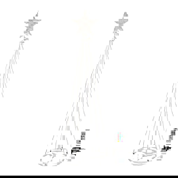 Samuel Alexander 150cm (5ft) White Metal Maypole Tree with 106 Rainbow LED Wire Lights and Remote