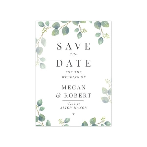 Personalised Memento Company Personalised Botanical Wedding Save the Dates Pack of 36