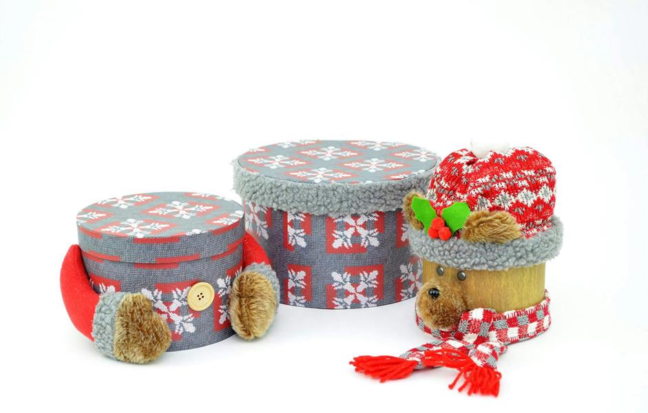 10.6cm Reindeer Christmas Stacking Box Set for Sweets, Nuts and Gift Presentation image 7