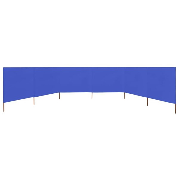 Berkfield 6-panel Wind Screen Fabric 800x120 cm Azure Blue