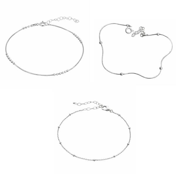 Spero London Sterling Silver Beaded Satellite Bracelet Layering Set