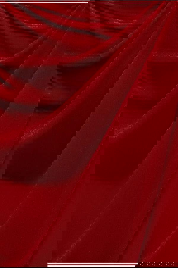 Off The Shoulder Front Split Velvet Maxi Dress - Red DR4318