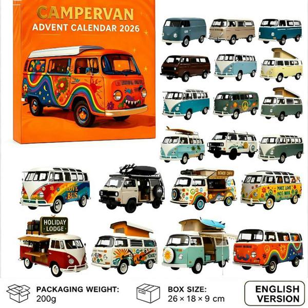 Leaper 24-Day Countdown Retro Campervan Model Festival Blind Box