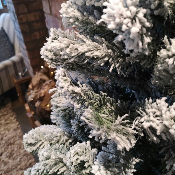 Samuel Alexander Kaemingk 6ft (180cm) Flocked Snowy Imperial Pine Hinged Christmas Trees