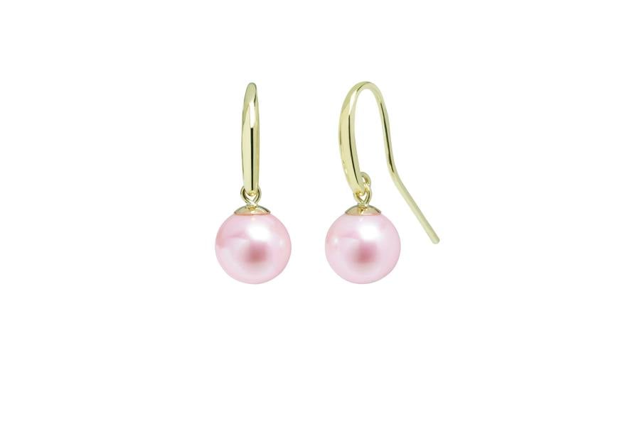Sarah Layton Pink Freshwater Pearl Drop Earrings, 8-8.5mm - 9ct Yellow Gold - EDSHEPYGR8P