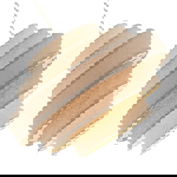 Five Tier Pendant Lighting Shade with Natural Oatmeal and Beige Linen Image 5