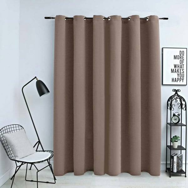 Berkfield Blackout Curtain with Metal Rings Taupe 290x245 cm