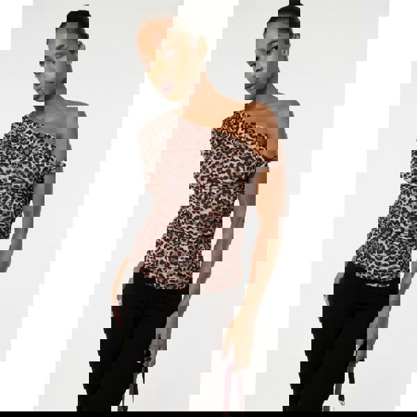 Pink Vanilla Printed Twist Shoulder Top