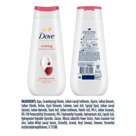 Dove Advanced Care Body Wash Reviving for 24Hrs Renewing Micromoisture, 3x225ml