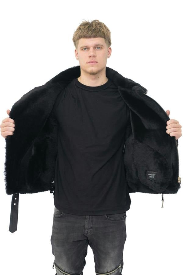 Infinity Leather Mens Sheepskin Leather Biker Jacket-Edmonton