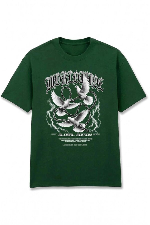 London Attitude Worldwide Global Edition Oversized Heavyweight Graphic T-Shirt