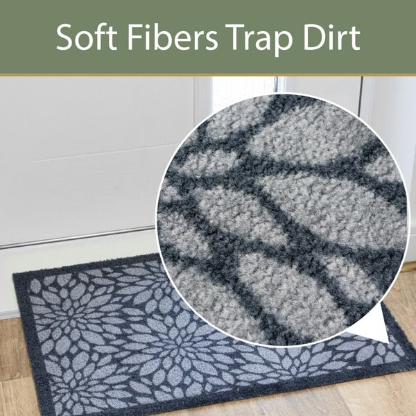 JVL Mega Mat Machine Washable Entrance Runner and Doormat Set, Flowers