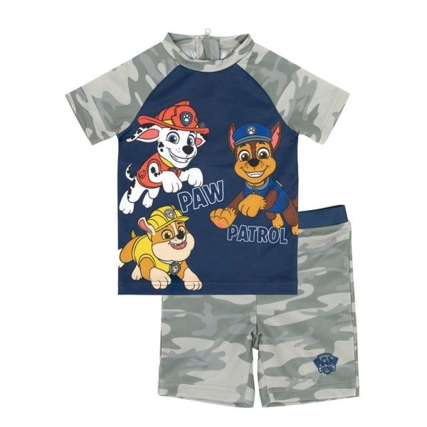 Paw Patrol Boys Camo Two-Piece Swimsuit - Grey