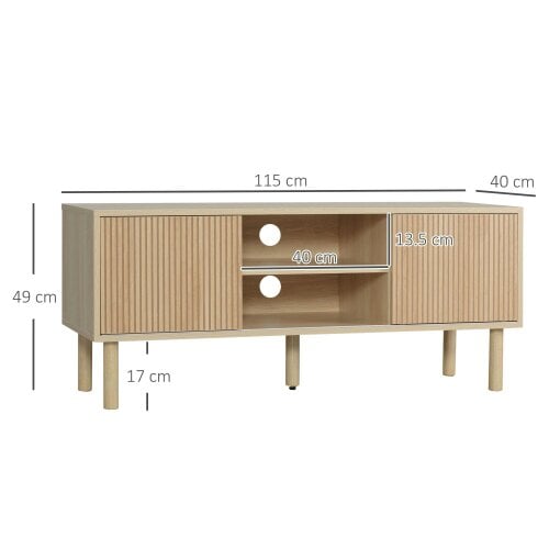Wyld Haus Rodo Wooden Oak Effect TV Storage Unit With Sliding Door Design