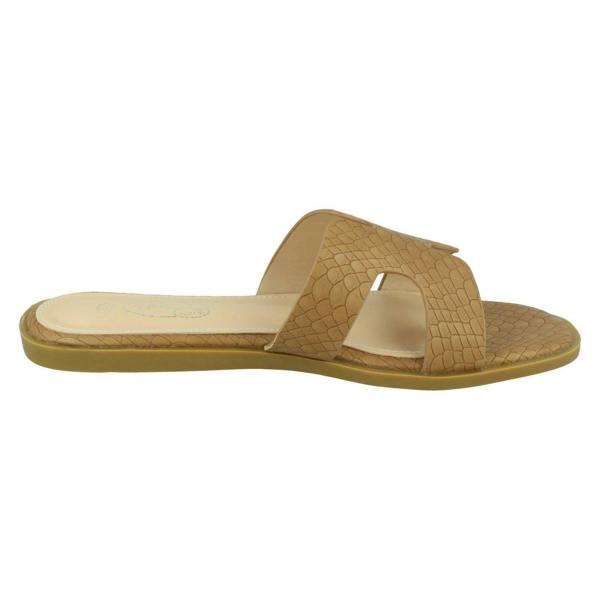Spot On Ladies Spot On Croc Print Mules F00298