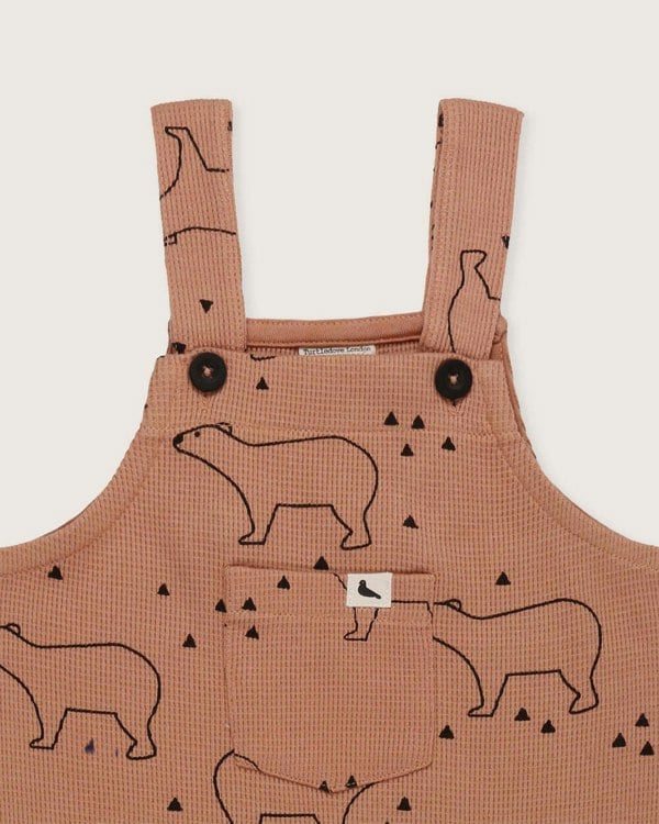 Orange Sketch Bear Print Dungarees - image 4