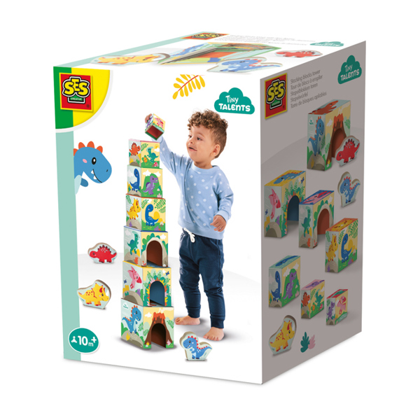 SES Creative Stacking blocks tower with dino figures