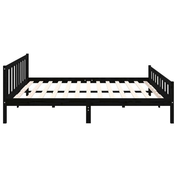 Berkfield Bed Frame Black Solid Wood 200x200 cm