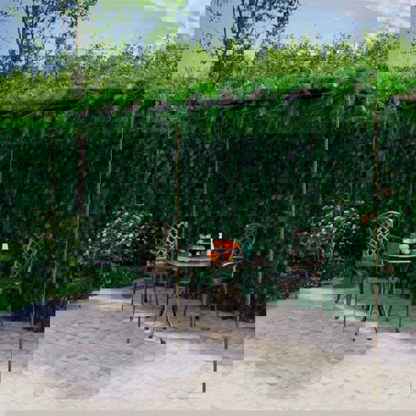 Berkfield Garden Pergola Antique Brown 6x3x2.5 m Iron