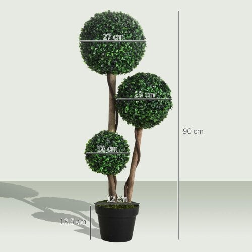 Wyld Haus Moneri Dark Green Artificial Boxwood Ball Topiary Tree In Pot For Decorative Use