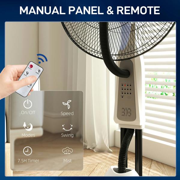 Pedestal Fan with Water Mist Spray