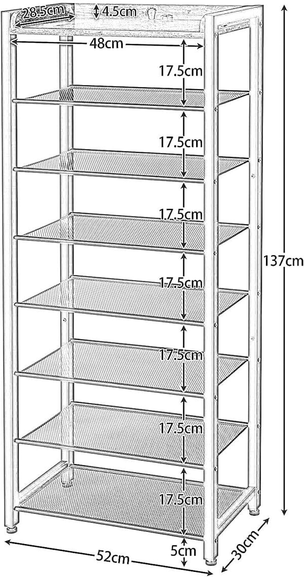 Rafaelo Mobilia 8 Tier Shoe Rack