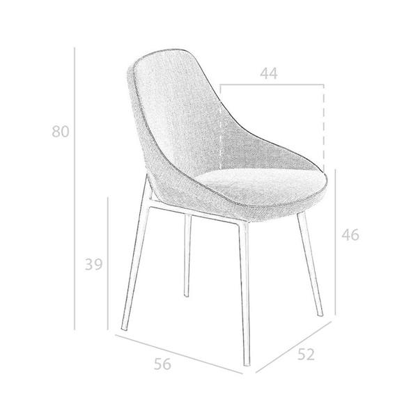 Angel Cerdá Grey Fabric Chair 4082