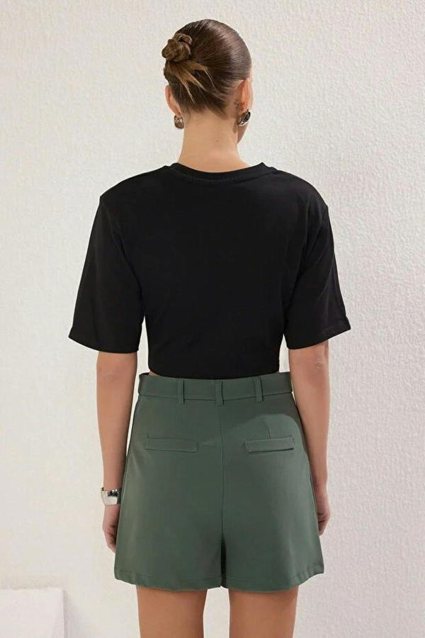 WOVCOR Ribbed Detailed Woven Shorts