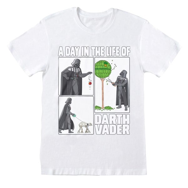 Star Wars Unisex Adult Day In The Life Of Darth Vader T-Shirt - White