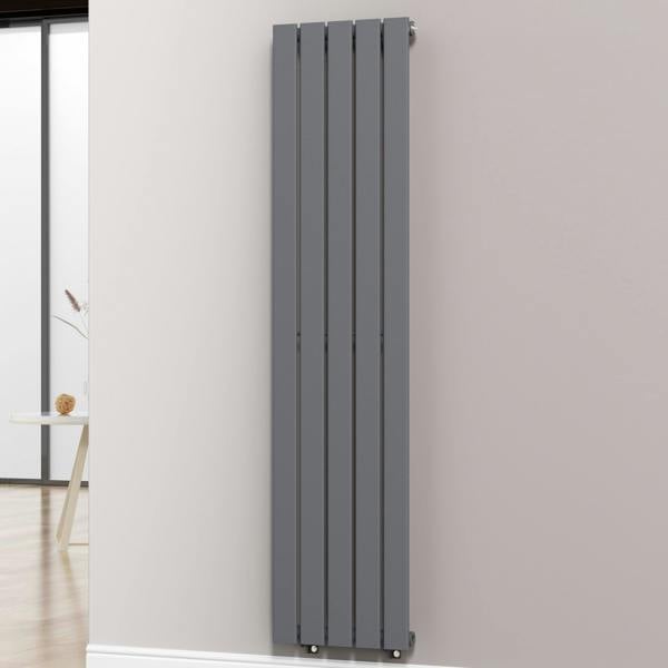 Anthracite-Gray-376-x-1600-mm-Modern-Vertical-Flat-Panel-Designer-Radiator-Single-Panel-Radiator-Heater