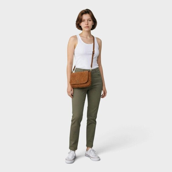Tory Burch Thea Woven Suede Flap Chicory Brown