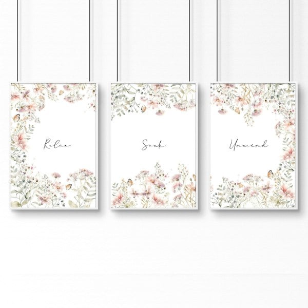 Bathroom Decor On Wall | Set of 3 wall art prints