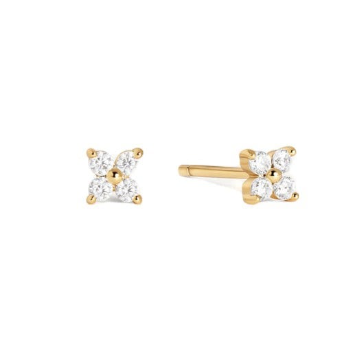 Gold Trip Crystal Flower Studs