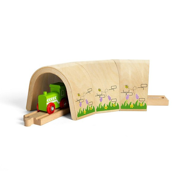 Bigjigs Rail Wooden Curved Railway Tunnel - Includes 3 Tunnel Pieces